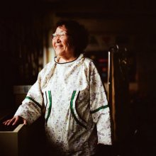 Ludwina Jones, Yupik Language Immersion Teacher at the Ayaprun Elitnaurvik School in Bethel, Alaska. “You can be a real Yupik even if you don’t speak your language, because what if the opportunity to speak it wasn’t there?” She told the photographer. “But yet you live your subsistence lifestyle — that’s Yupik.”
